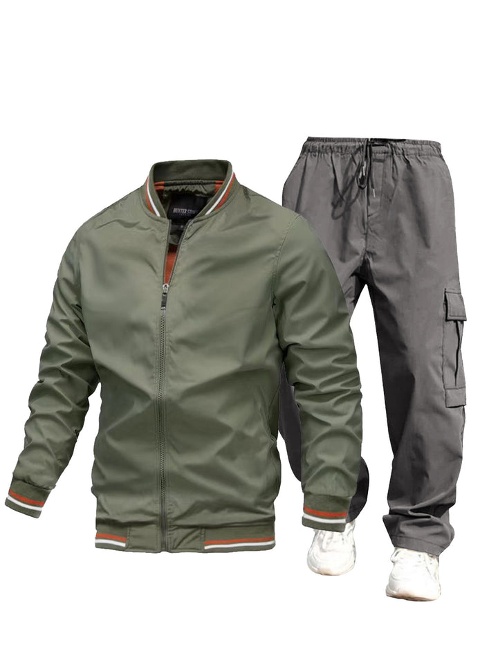 Herren Sportliche Jacke und Cargo-Hose Set Drune