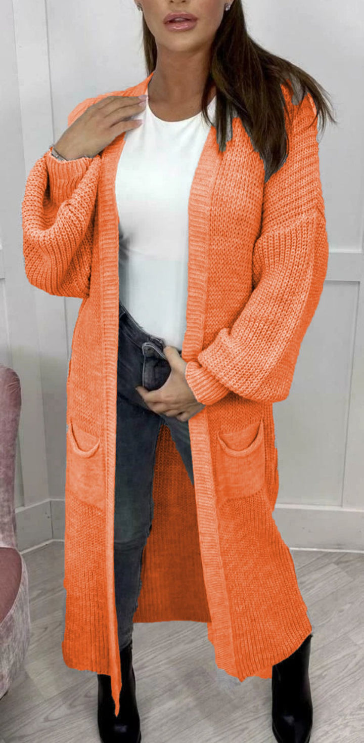 Damen Grobstrickmantel im lässigen offenen Design Drune