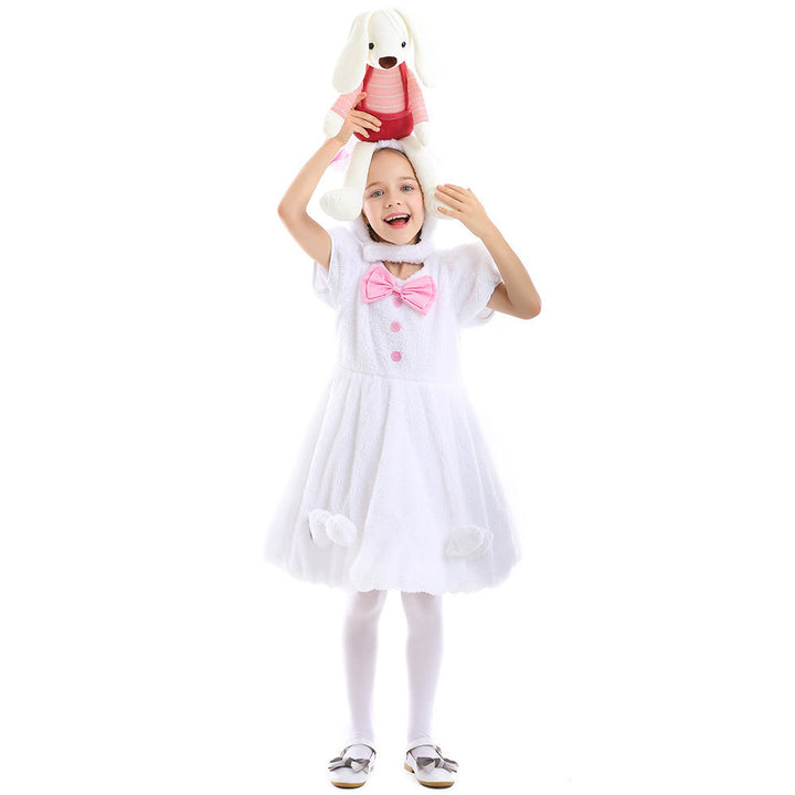 Mädchen Plüsch Häschenkostüm mit Kapuze und verspielten Details Drune