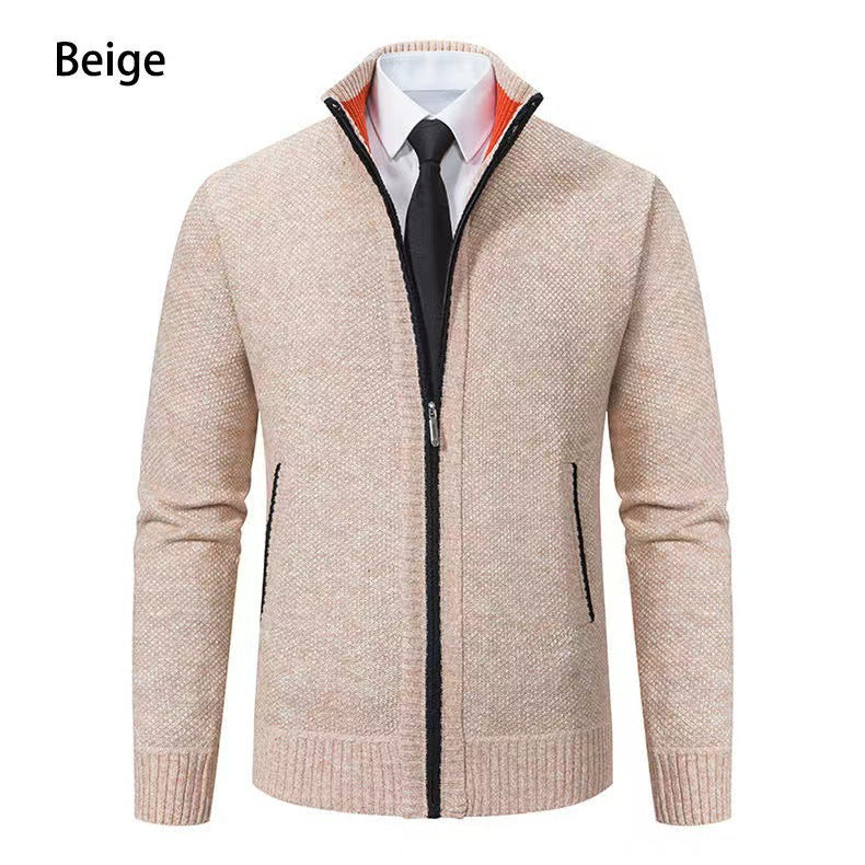 Herren modische Strickjacke mit Reißverschluss und praktischen Taschen Drune