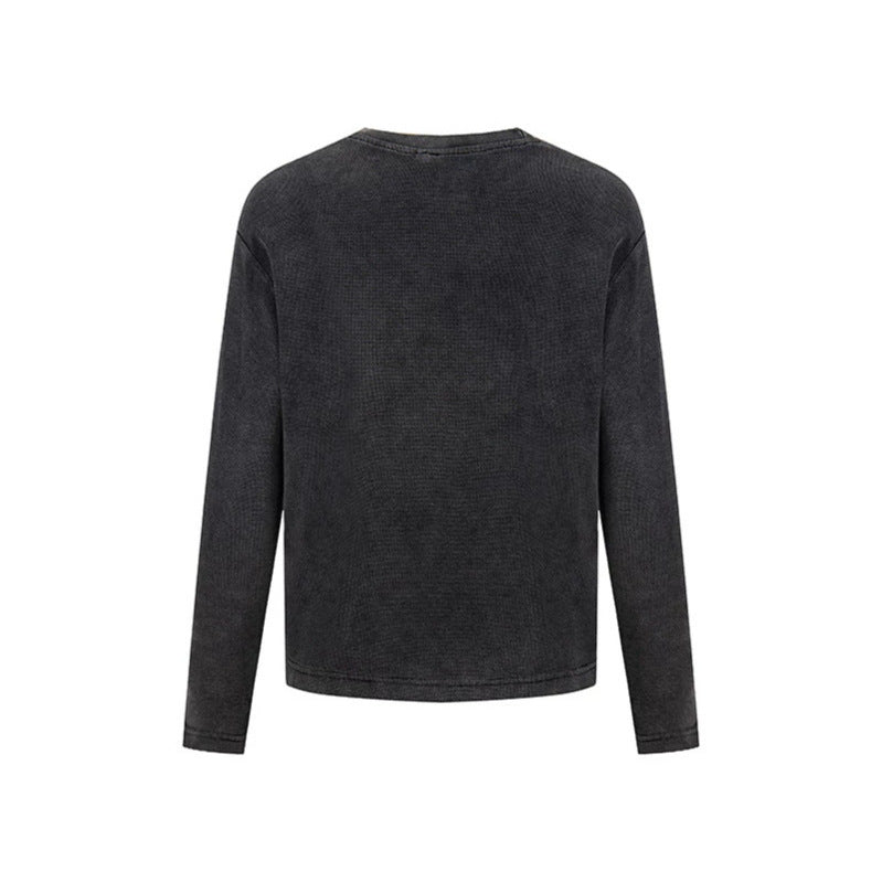 Damen Vintage-Grafik-Sweatshirt mit Used-Waschung, Rundhalsausschnitt und Relaxed-Fit Drune