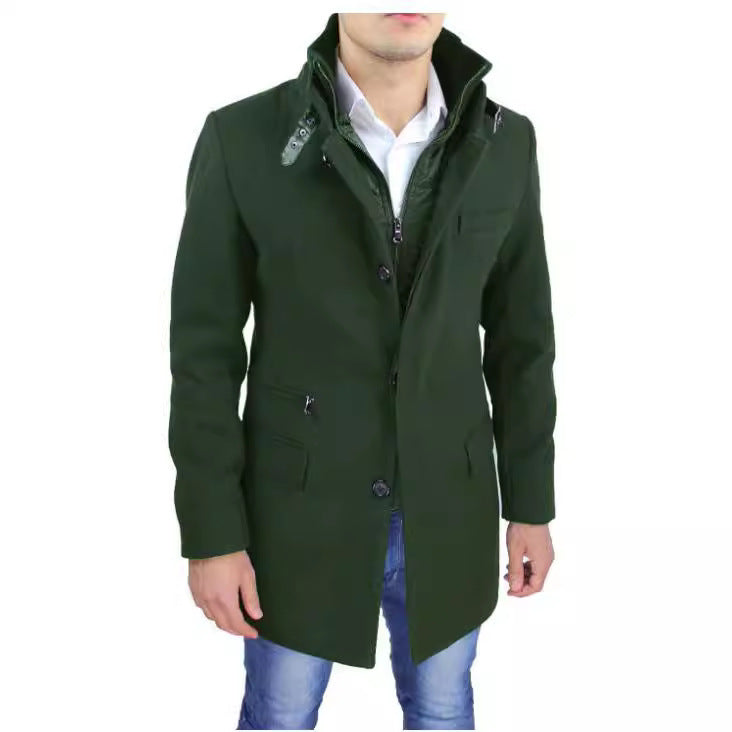 Herren stylischer und funktioneller Übergangs-Mantel mit abnehmbarer Innenjacke Drune