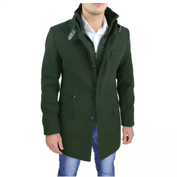 Herren stylischer und funktioneller Übergangs-Mantel mit abnehmbarer Innenjacke Drune