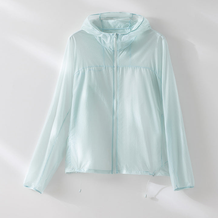 Damen Ultraleichte Packbare Schutzjacke mit Kapuze und verstellbarem Saum Drune