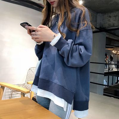 Damen Lässiger Sweatshirt mit weitem Schnitt und modernen Details