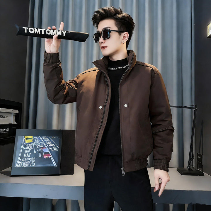 Herren Modische Übergangsjacke mit hohem Kragen Drune