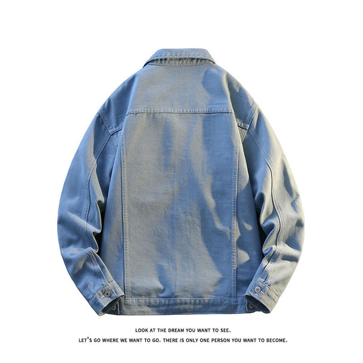 Herren Leichte Overshirt-Jeansjacke mit Brusttaschen und geradem Schnitt Drune