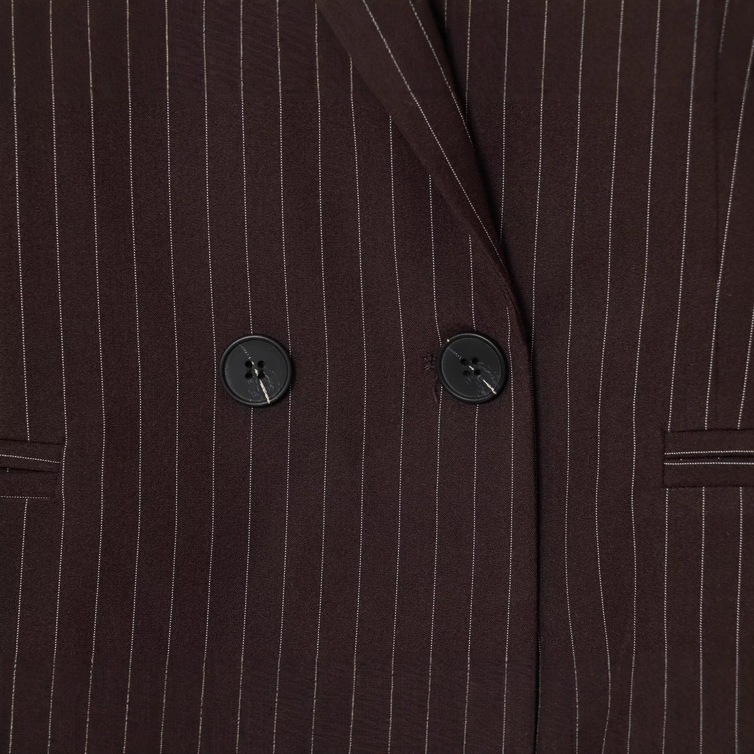 Damen Doppelreihiger Nadelstreifen-Blazer in Oversize-Passform Drune