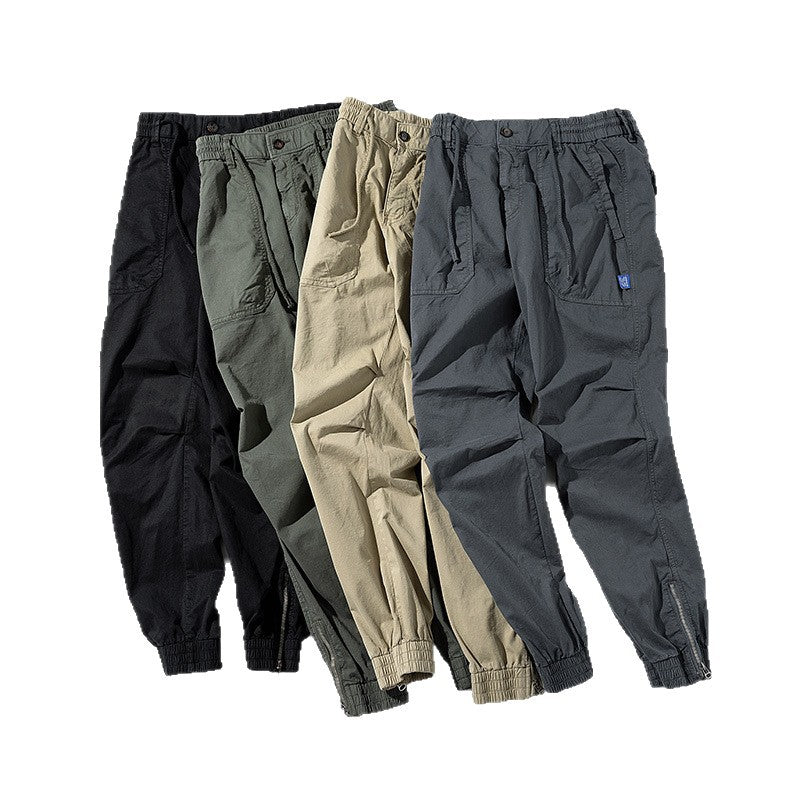 Herren Tapered-Utility-Cargohose im Joggerstil mit elastischem Comfortbund, aufgesetzten Taschen und Knöchel‑Reißverschluss Drune