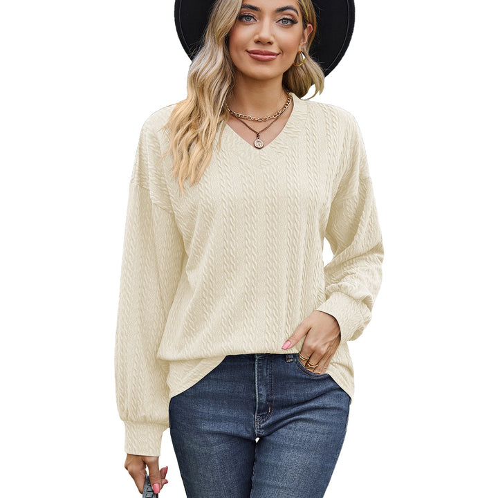 Damen Viskosepullover mit strukturiertem Kabelmuster und lässigem Schnitt Drune