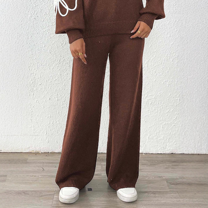 Damen lässige Strickhose mit weitem Schnitt Drune