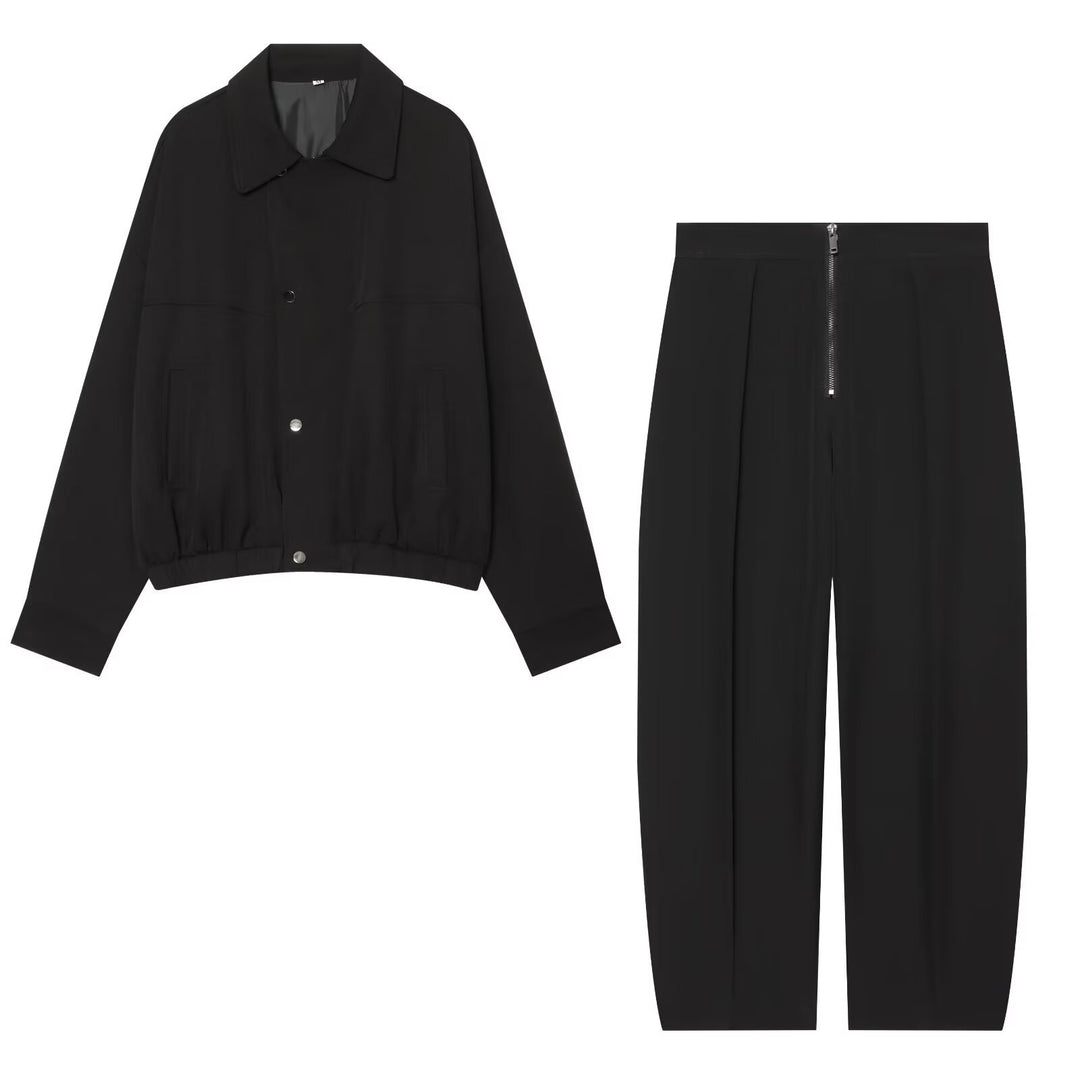 Damen Kurzgeschnittene Utility Blousonjacke mit Tunnelzugbund und aufgesetzten Eingrifftaschen Drune