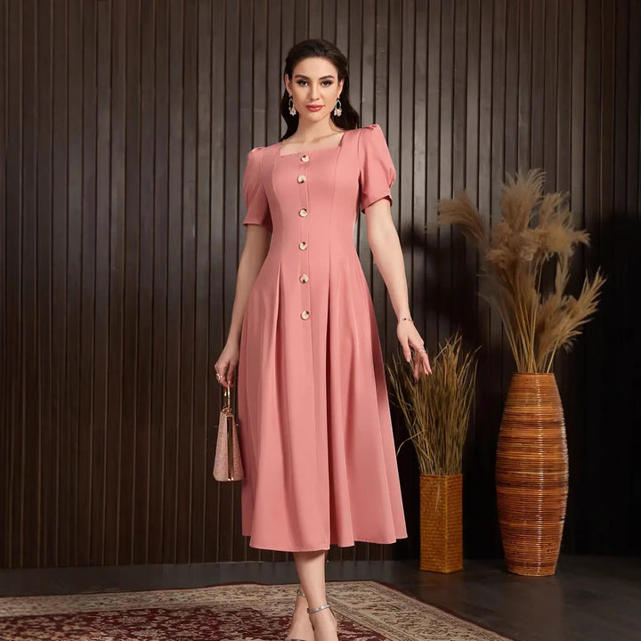Damen Elegantes Midi-Kleid Drune