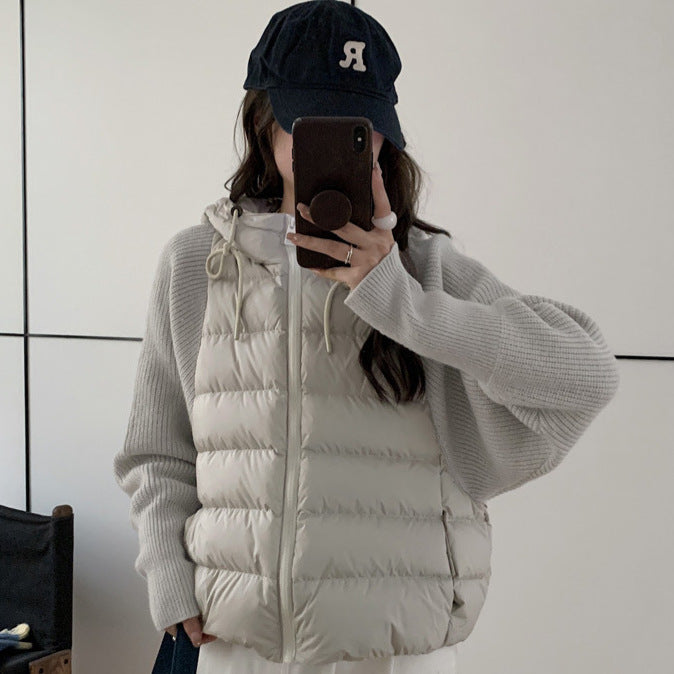 Damen Isolierte Hybridjacke mit voluminösen Ärmeln und Kapuze Drune