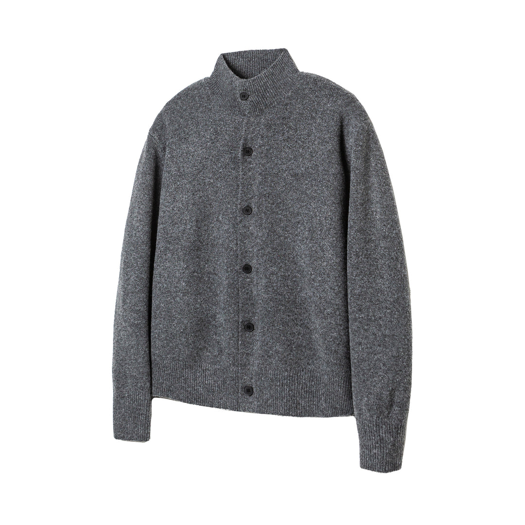 Damen Strick-Cardigan mit Stehkragen, durchgehender Knopfleiste und geripptem Saum Drune