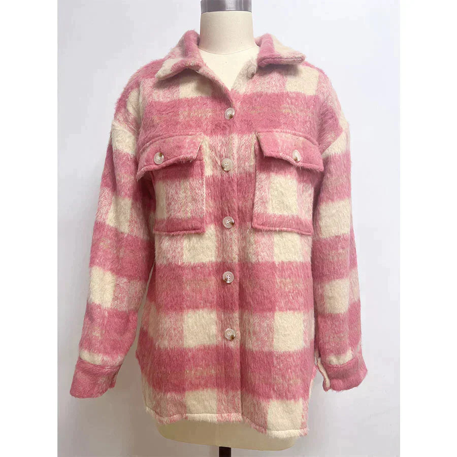 Drune | Street Hipster Stylischer Kariert Wollmantel für Damen | Trendy und Warm