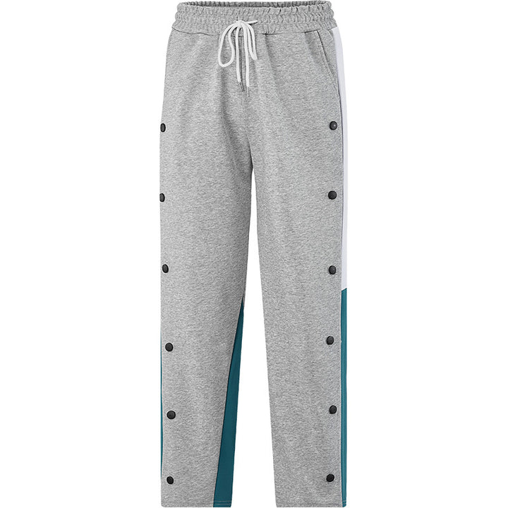 Herren Sportliche Freizeithose mit Knöpfen und elastischem Bund Drune