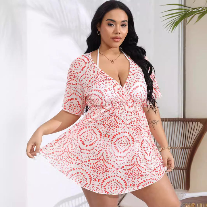 Damen Strandkleid mit stilvollem Wickeldesign Drune