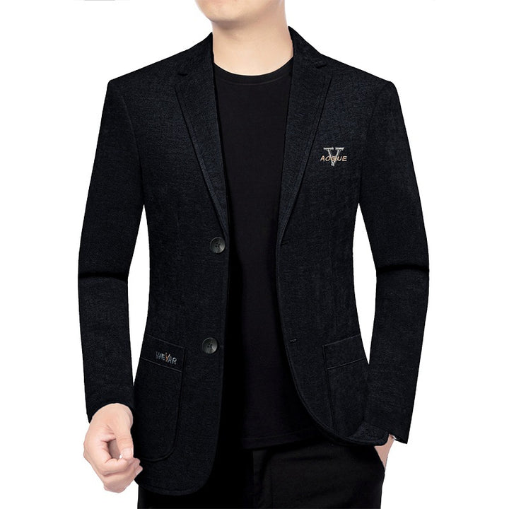 Herren Casual-Sakko in Denimoptik mit Slim-Fit und aufgesetzten Taschen Drune