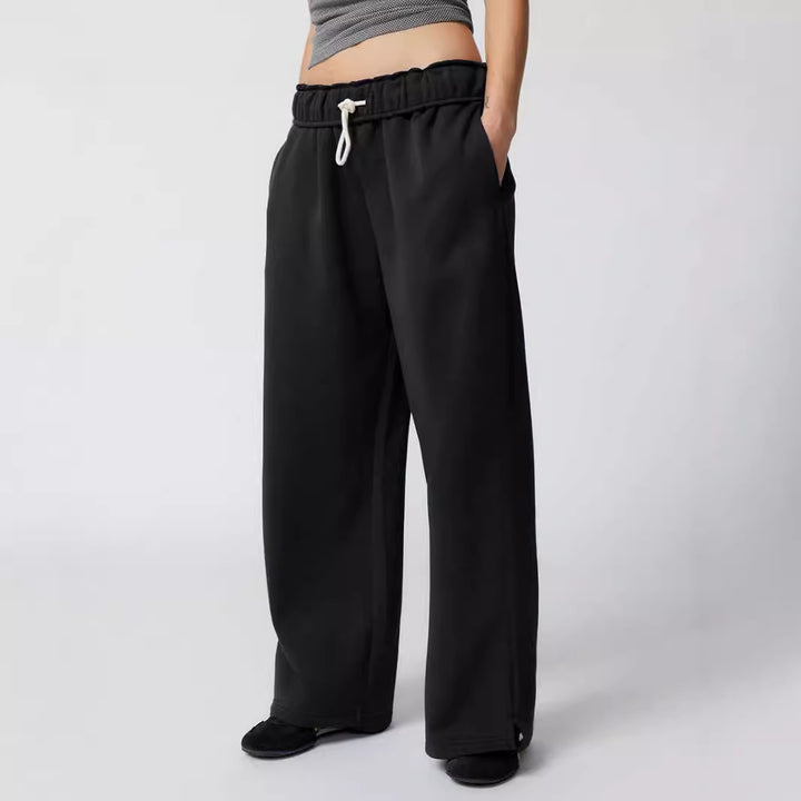 Damen weite Freizeit-Hose mit elastischem Bund und Kordelzug Drune