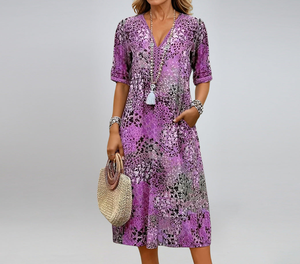 Damen bunt gemustertes Sommerkleid Drune