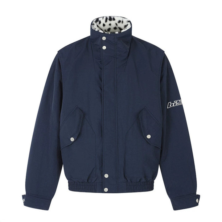 Damen Wattierte Blousonjacke mit Stehkragen und Leo‑Futter Drune