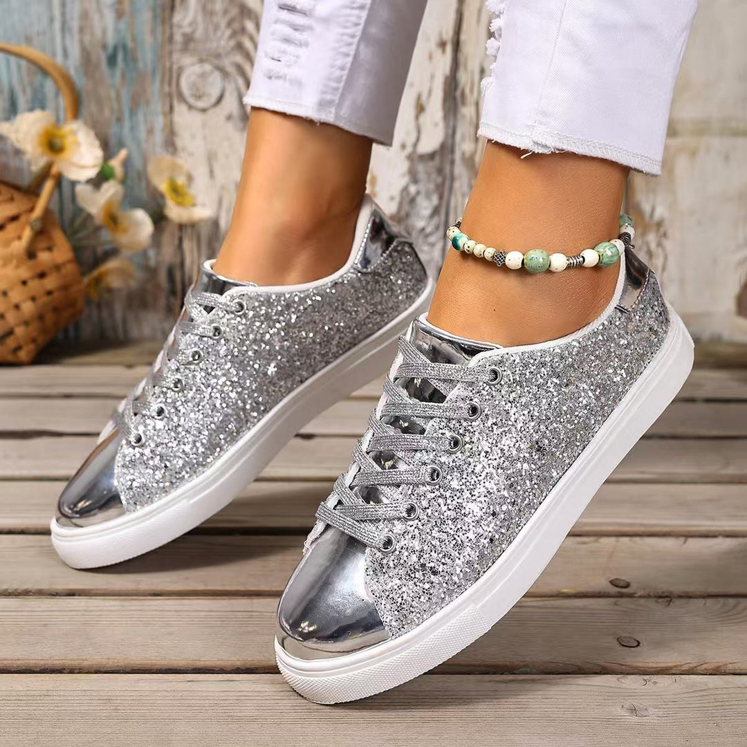 Damen Glitzernde Sneakers mit metallisch schimmerndem Obermaterial Drune