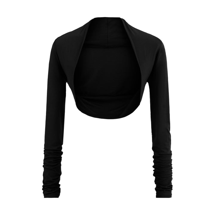 Damen Kurzbolero‑Shrug mit gerafften Langärmeln Drune