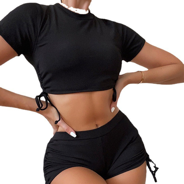 Damen Crop-Top und Shorts Set Drune