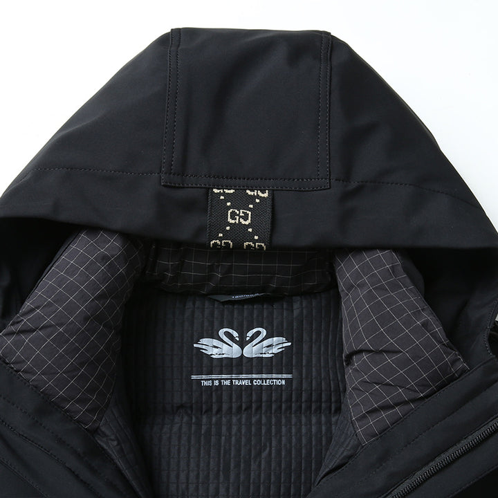 Herren Wasserabweisende Softshell-Manteljacke mit Thermofutter und Kapuze Drune