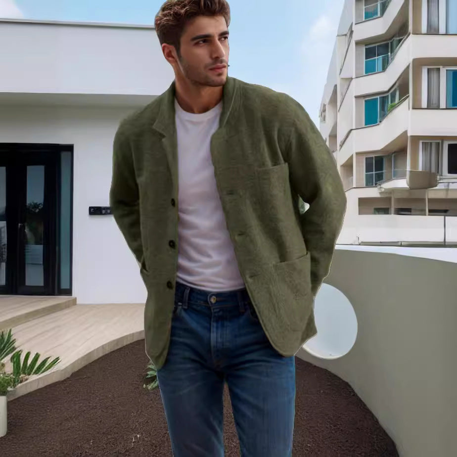 Herren Übergangsjacke aus hochwertigem Material mit stilvollem Kragen und praktischen Taschen Drune