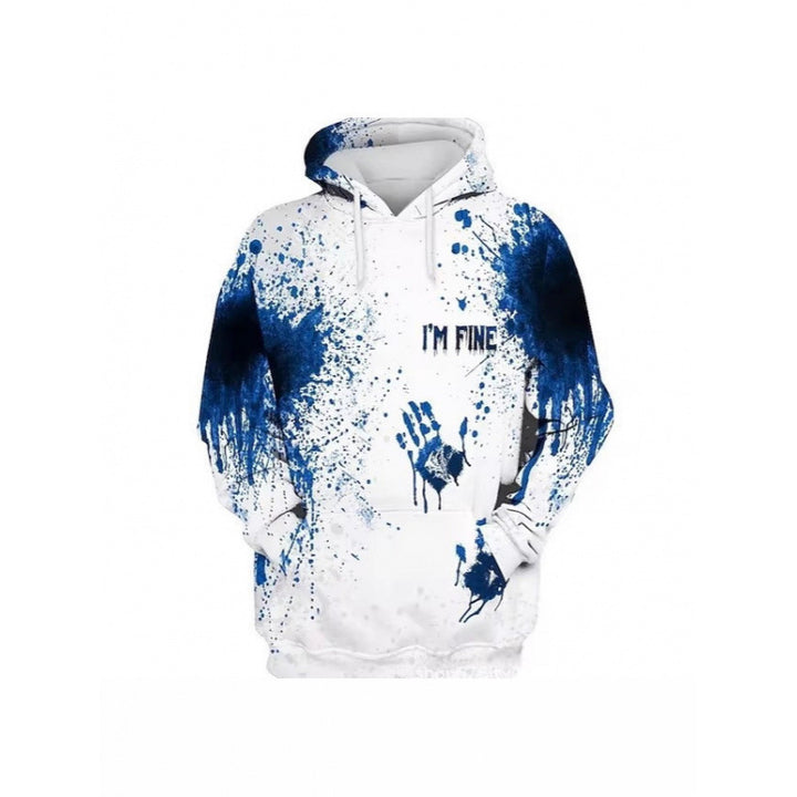 Damen Kreativer Kapuzenpullover mit blutrotem Print Drune