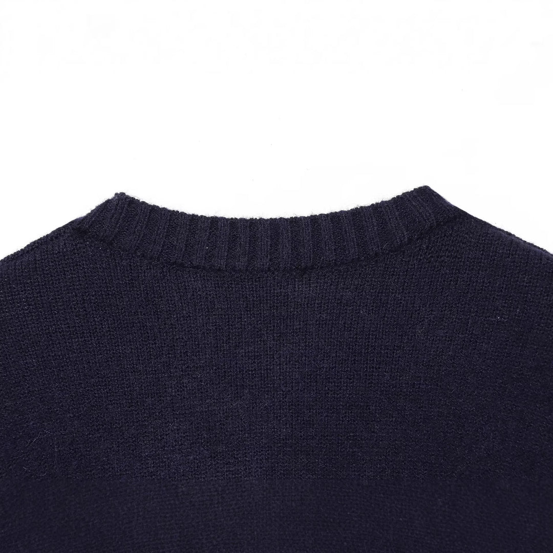Damen Kurzer Boxy-Strickcardigan mit aufgesetzten Taschen und kontrastierenden Bündchen Drune