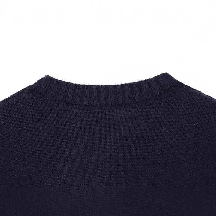 Damen Kurzer Boxy-Strickcardigan mit aufgesetzten Taschen und kontrastierenden Bündchen Drune