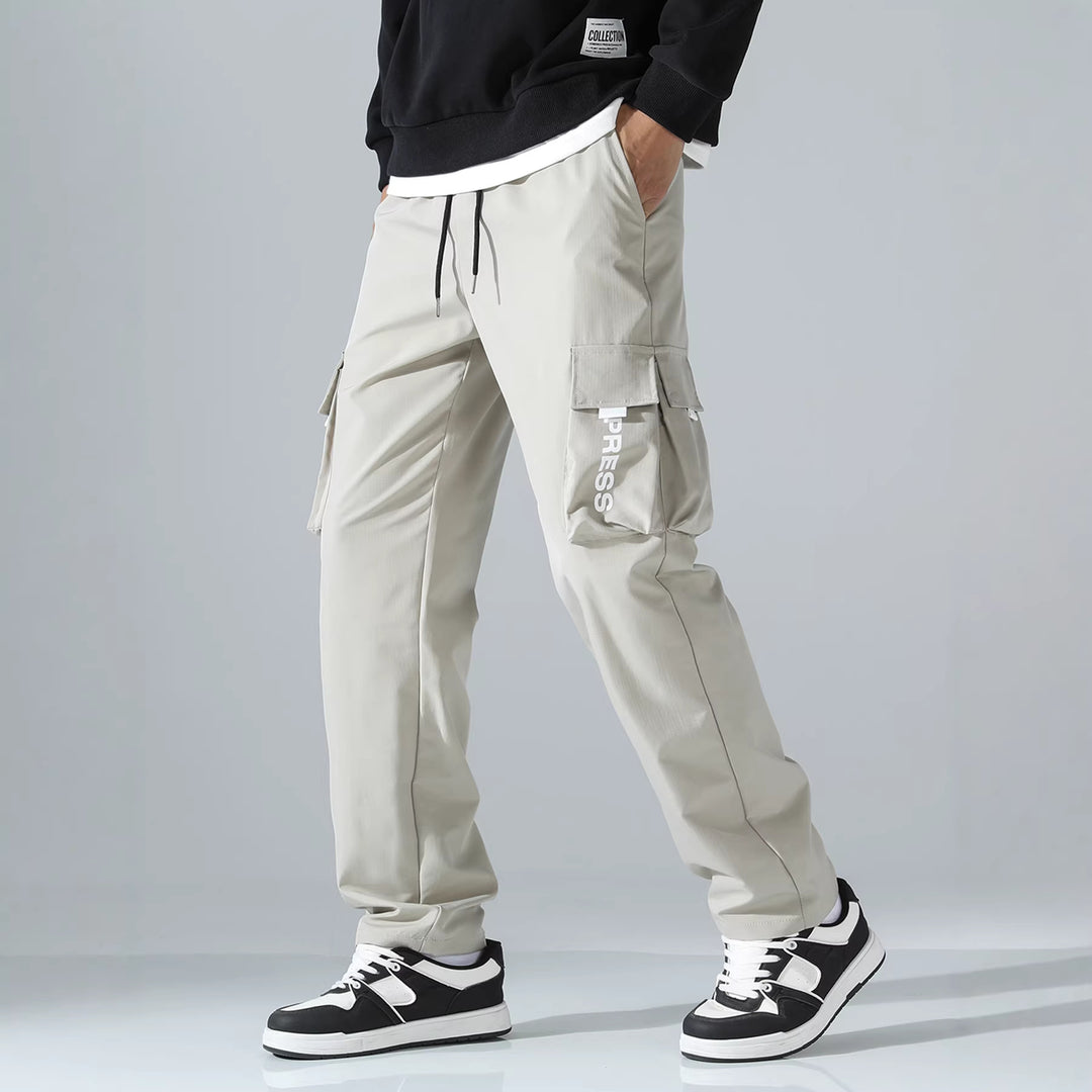 Herren Tapered Cargo-Jogginghose mit elastischem Tunnelzug, multifunktionalen Klapptaschen & ergonomischen Nähten Drune