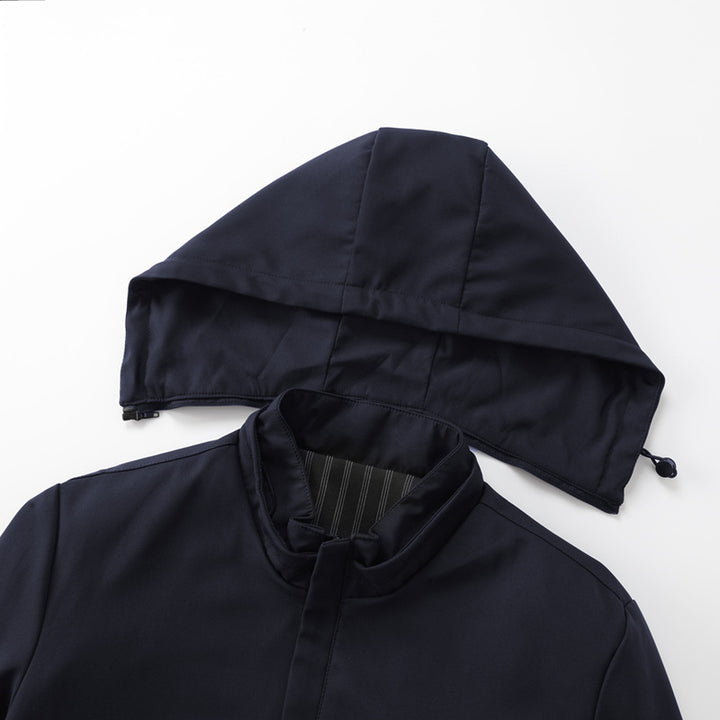 Herren Minimalistische Kapuzen-Softshelljacke mit versiegelten Reißverschlüssen und elastischen Bündchen Drune