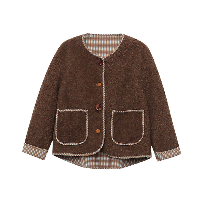 Damen lässige Strickjacke mit originellem Design und dekorativen Knopfdetails Drune