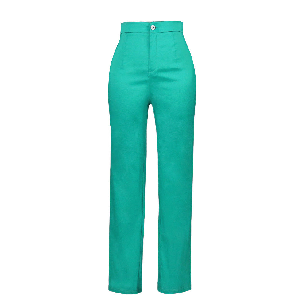 Damen elegante Hochtaillierte Stoffhose Drune
