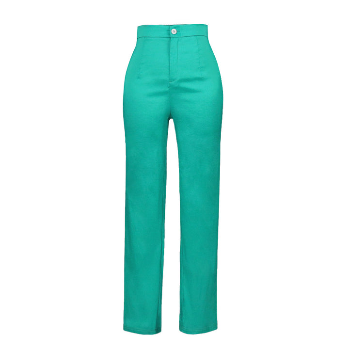 Damen elegante Hochtaillierte Stoffhose Drune