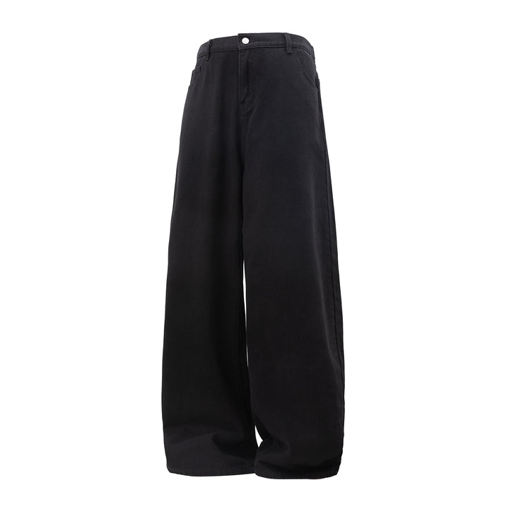 Damen Hochtaillierte Gerade-geschnittene Jeanshose mit weitem Bein und Five-Pocket-Design Drune