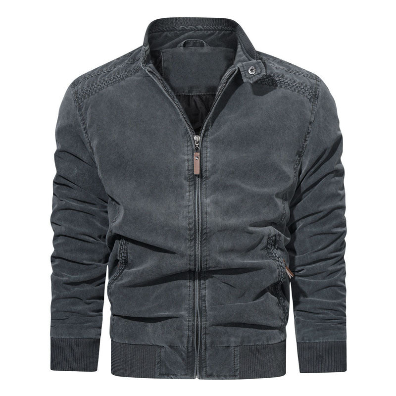 Herren Modische Bomberjacke mit Reißverschluss und feinen Details Drune