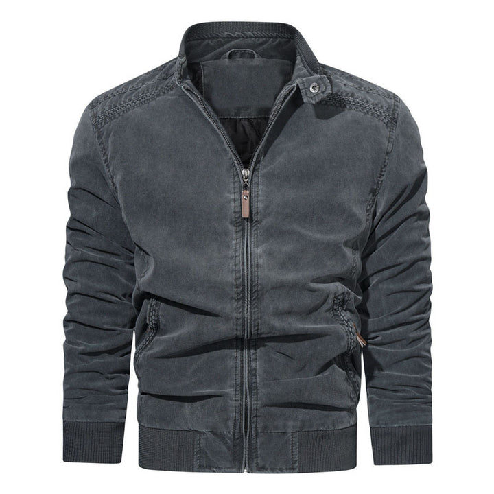Herren Modische Bomberjacke mit Reißverschluss und feinen Details Drune