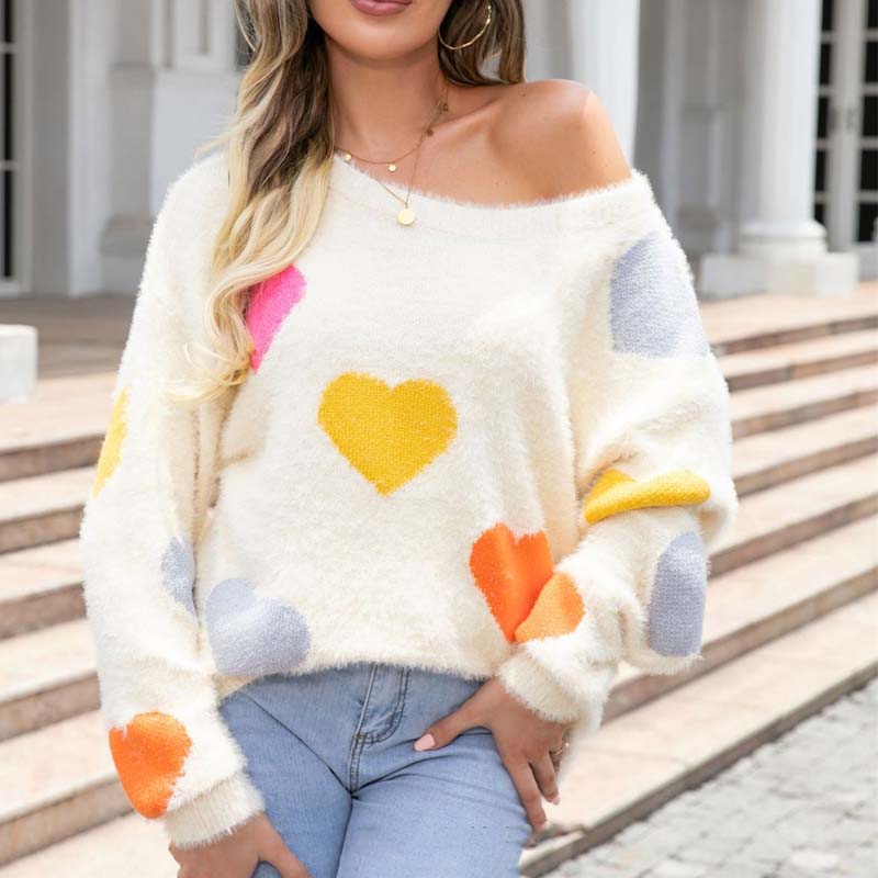 Drune | Strickpullover Mit Süßem Herzmuster