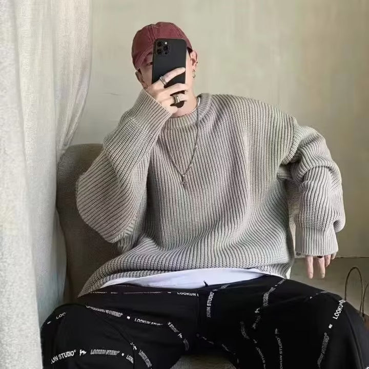 Damen Bequemer Oversized Strickpullover Drune