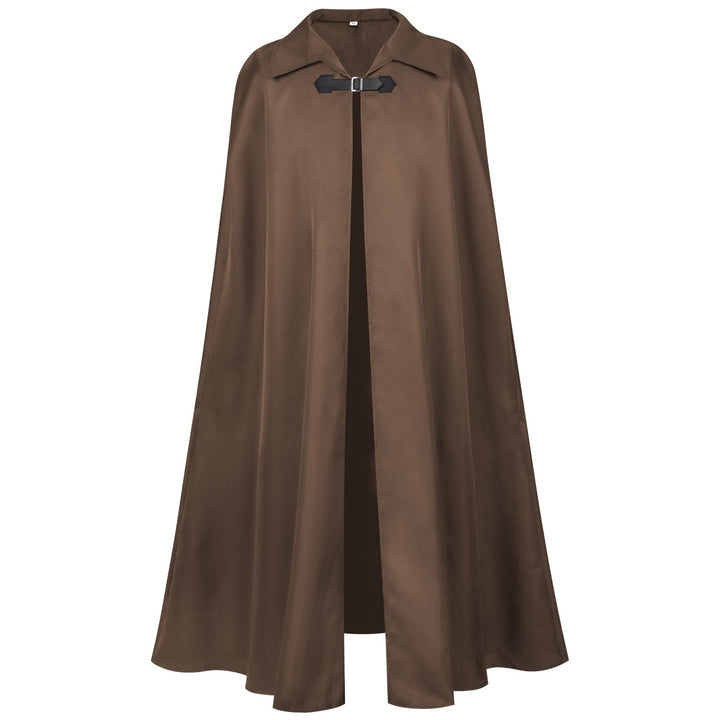 Unisex nan langer Kapuzenumhang mit weitem Fall, abnehmbarem Schultercape und verdecktem Bindesystem Drune