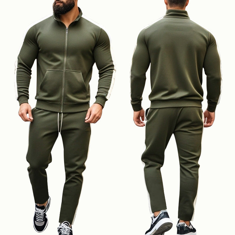 Herren Sportlicher Trainingsanzug mit modernem Stehkragen und praktischen Taschen Drune