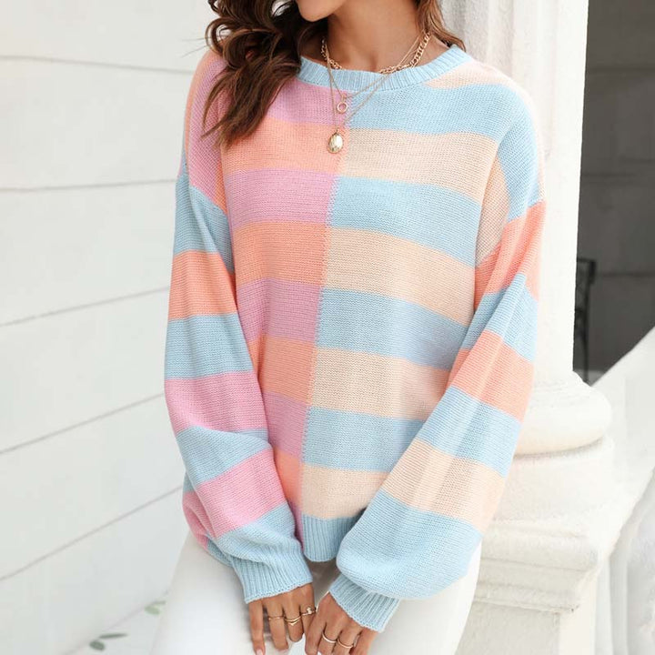 Drune | Farbiger Gestreifter Strickpullover Mit Stil