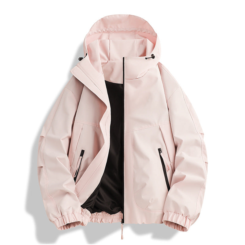 Herren wasserdichter Hooded-Utility-Parka mit verschweißten Nähten, verstellbarer Kapuze und verdeckten Reißverschlusstaschen Drune