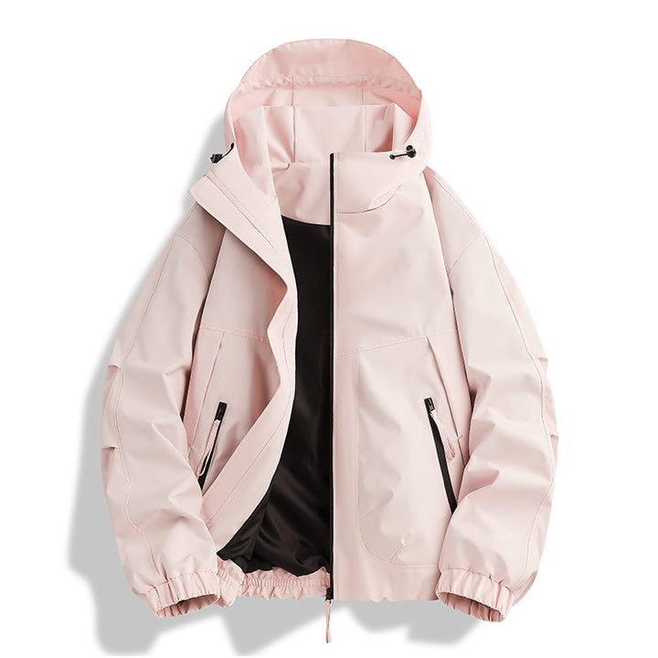 Herren wasserdichter Hooded-Utility-Parka mit verschweißten Nähten, verstellbarer Kapuze und verdeckten Reißverschlusstaschen Drune