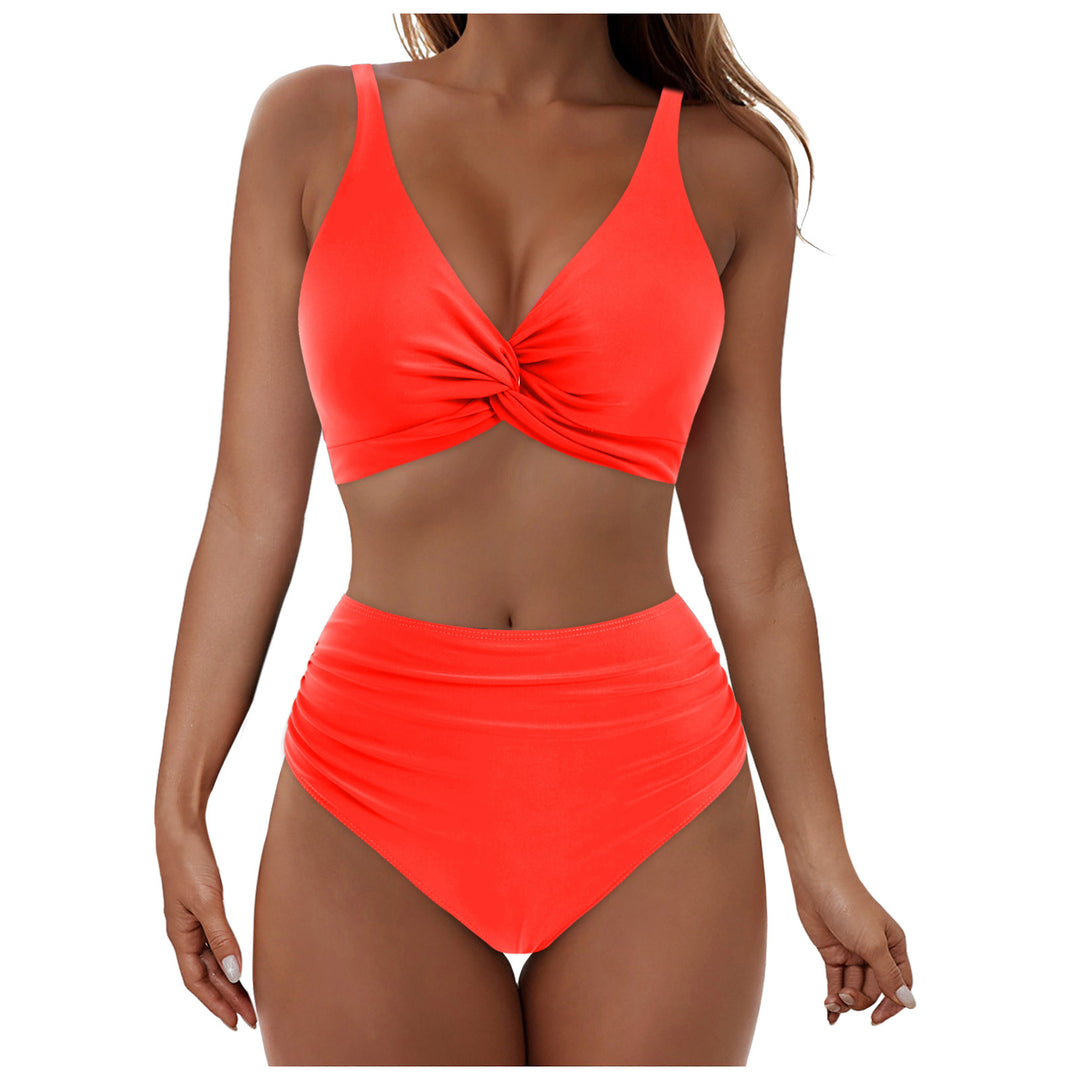 Damen Hochtailliertes Bikini-Set mit Wickel-Oberteil Drune